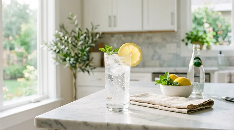 Glass of water with lemon